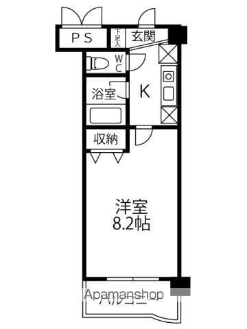 センチュリー曙Ⅱ(1K/2階)の間取り写真