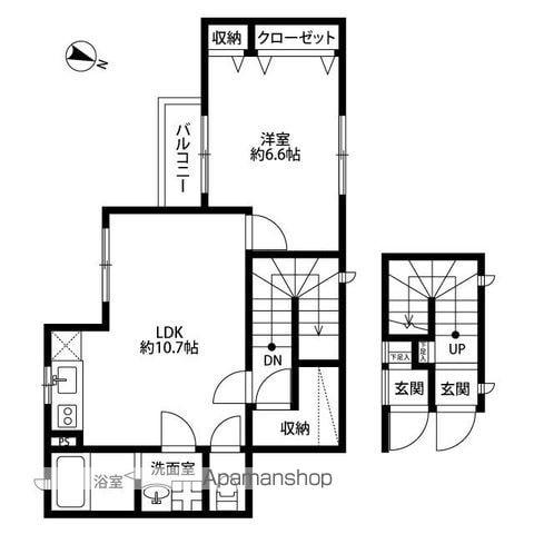 アムールもみじ山(1LDK/1階)の間取り写真