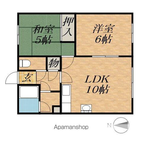 コーポ波多野(2LDK/2階)の間取り写真