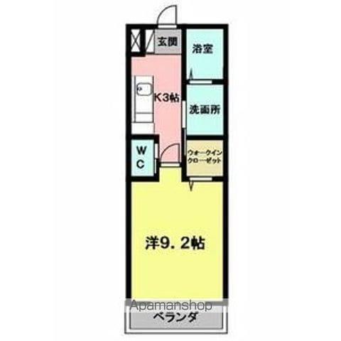 アルフォレスト折立(ワンルーム/1階)の間取り写真