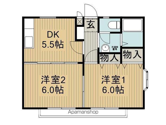 ピュアライン(2K/2階)の間取り写真