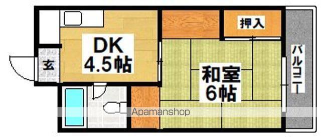 メゾン阪南(1DK/6階)の間取り写真