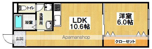マンションはごろも(1LDK/4階)の間取り写真