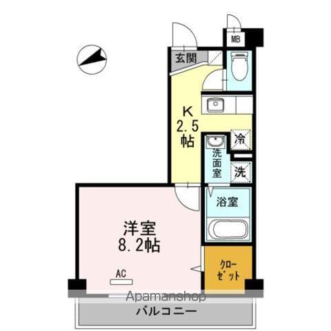 ラ・プランタン(1K/3階)の間取り写真