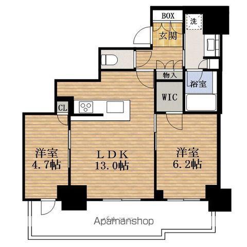 CIELIATOWER大阪堀江(2LDK/9階)の間取り写真