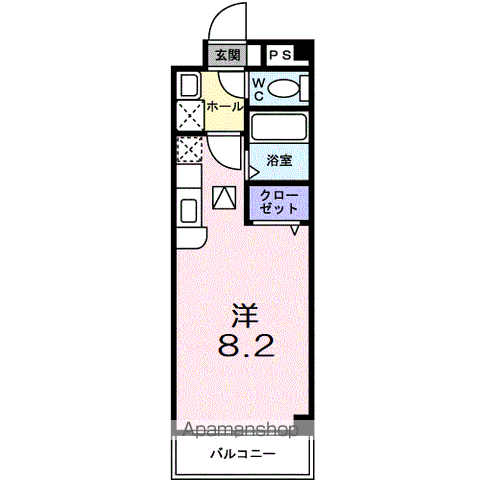 ラシェンテ(ワンルーム/1階)の間取り写真