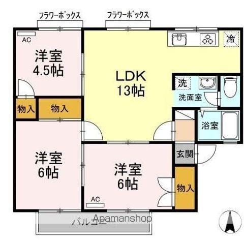 セジュールMGⅡ(3LDK/2階)の間取り写真