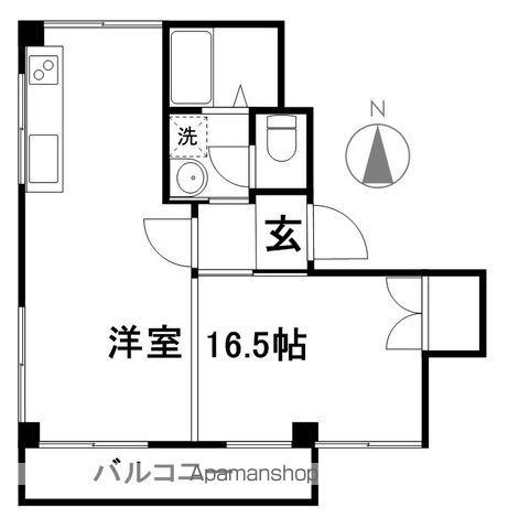 カーサ南街(1DK/2階)の間取り写真