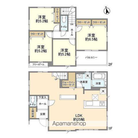 東武鉄道野田線 川間駅 徒歩14分 2階建 築2年(4LDK)の間取り写真