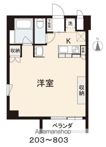 コリドールベイ(1K/2階)の間取り写真
