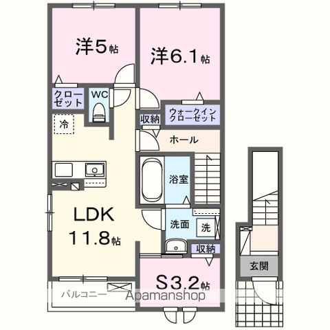 CASA FIKA(3LDK/2階)の間取り写真