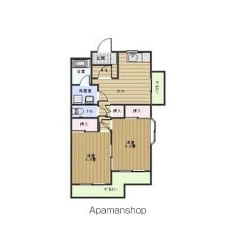 ライフ新緑(2DK/2階)の間取り写真