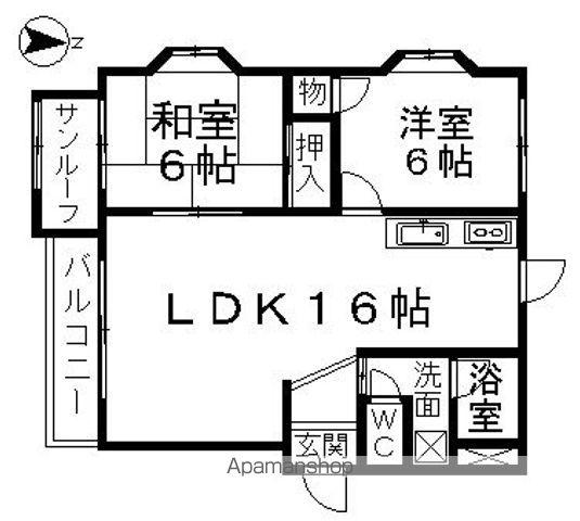 ツインクルガーデン(2LDK/2階)の間取り写真