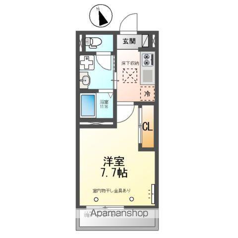 OCEANCOASTTSUDANUMAオーシャンコーストツダヌ(1K/1階)の間取り写真