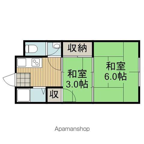ハシモトハイツ(2K/1階)の間取り写真