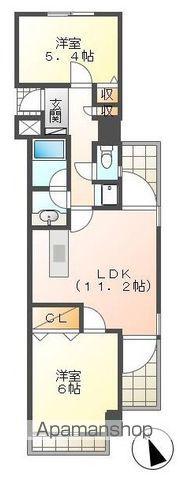 ヒューマンズ沖野上(2LDK/4階)の間取り写真
