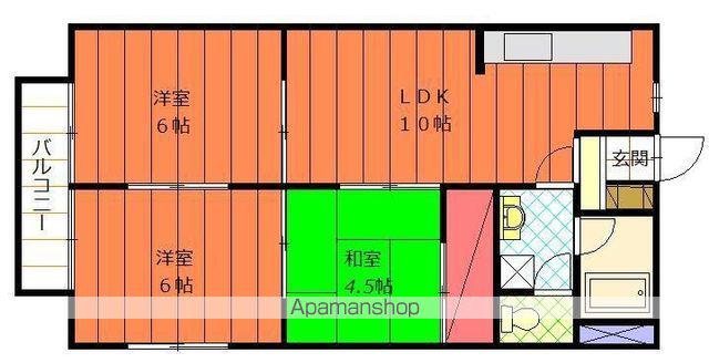 たかおマンション(3LDK/4階)の間取り写真