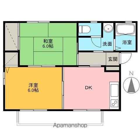 カーサ・フレックス(2DK/1階)の間取り写真