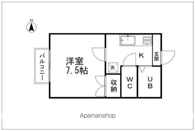 レピュート(1K/2階)の間取り写真