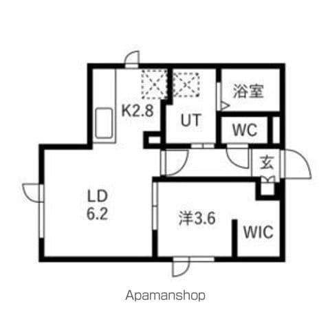 北40条西6丁目(1LDK/1階)の間取り写真