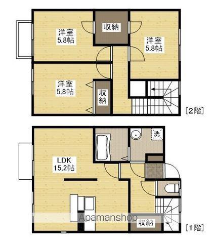 リースランド美ノ郷Ｂ(3LDK)の間取り写真