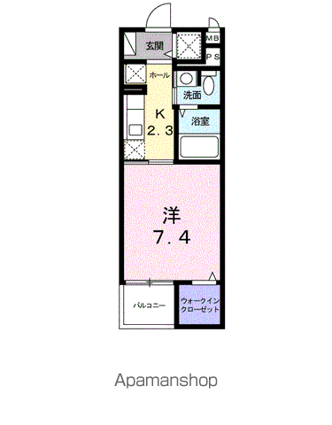 ボニート・トルチャ(1K/4階)の間取り写真