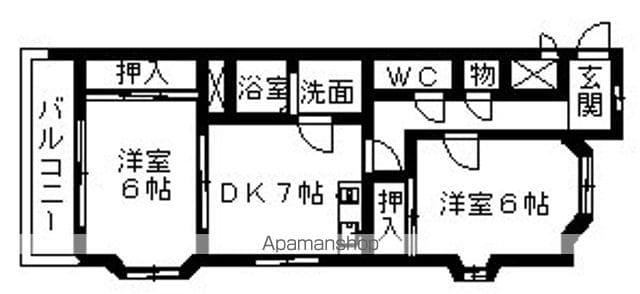 ビューパレス雅(2DK/4階)の間取り写真