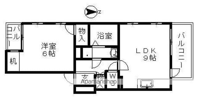 アビタシオン中村(1LDK/3階)の間取り写真