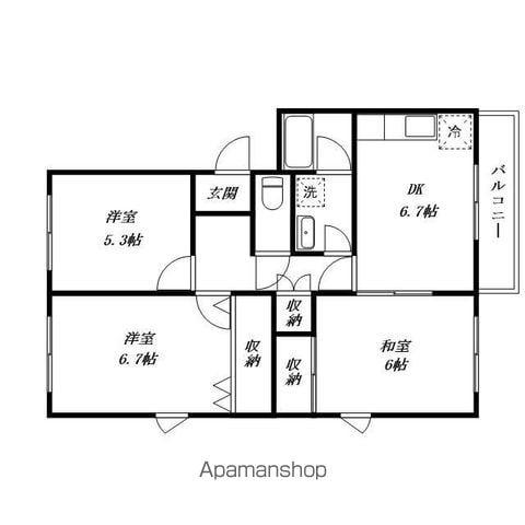 メゾン・ド・ララバイ(3DK/3階)の間取り写真