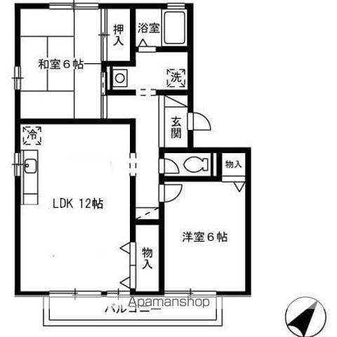 フレマリール草谷 B(3DK/2階)の間取り写真