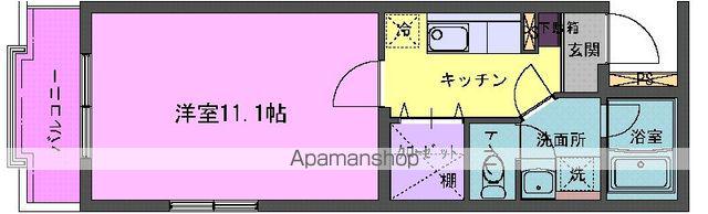 グランヴォワリエ(1K/2階)の間取り写真