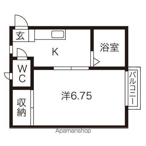 アドラシオンA(1K/1階)の間取り写真