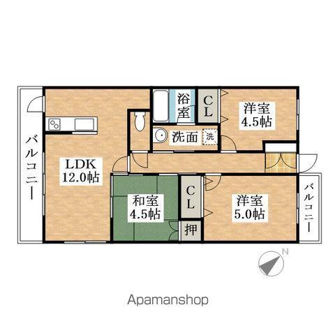 ベルマローネ千竹 弐番館(3LDK/1階)の間取り写真