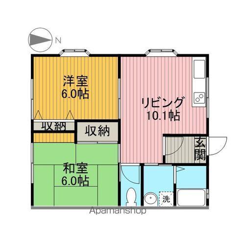 サングレースⅡ(2LDK/2階)の間取り写真