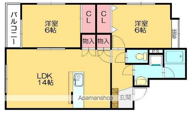 ルーチェ篠栗(2LDK/2階)の間取り写真