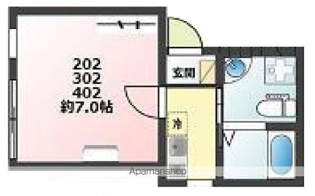 BRICKS四谷(1K/4階)の間取り写真