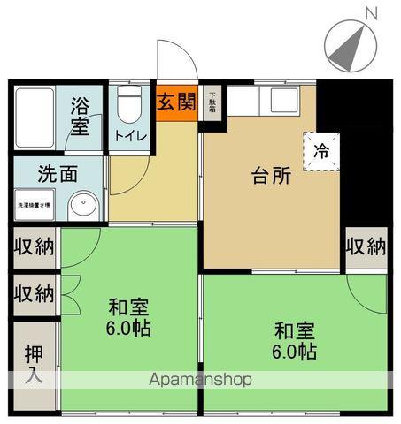 第2ミツハシコーポ(2DK/1階)の間取り写真