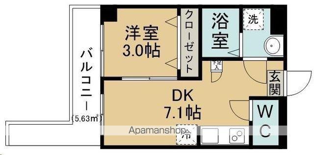 TERASU仙台(1DK/3階)の間取り写真