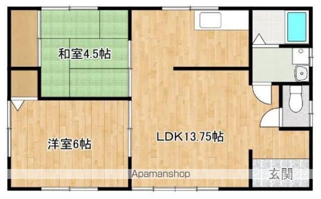 日豊本線 三股駅 バス乗車時間：3分 東高校前バス停で下車 徒歩2分 1階建 築33年(2LDK)の間取り写真