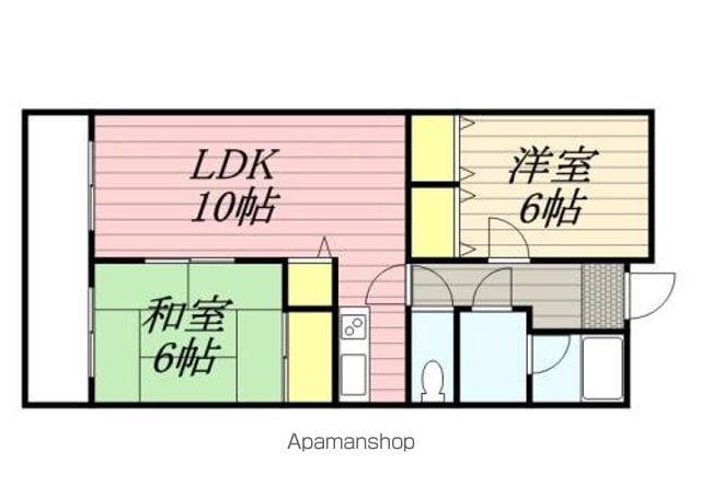 ハイツサンリバーⅤ(2LDK/2階)の間取り写真