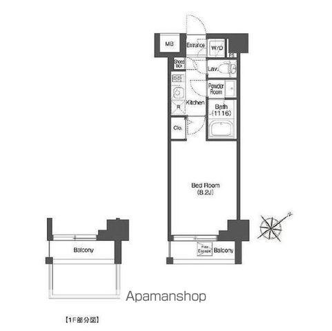 AIFLAT中目黒(1K/1階)の間取り写真