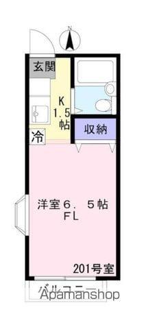 コーポフレンドリー(1K/2階)の間取り写真
