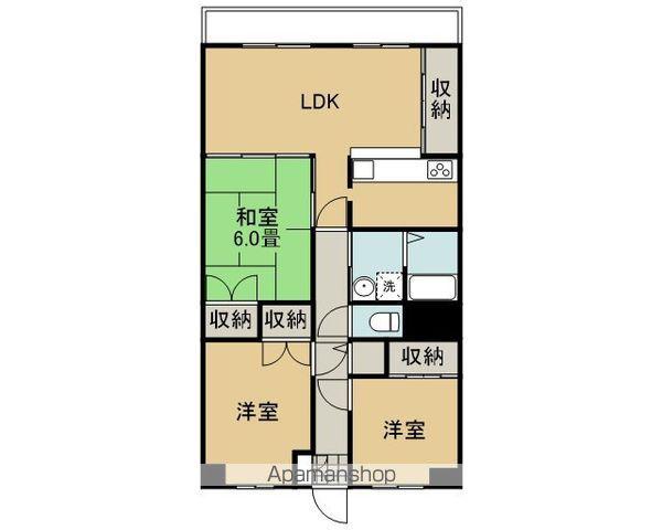 グリーンハウス20(3LDK/5階)の間取り写真
