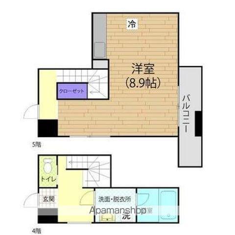 フォンス上之園(ワンルーム/4階)の間取り写真