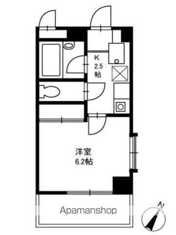 ハイシティ弁天(1K/2階)の間取り写真