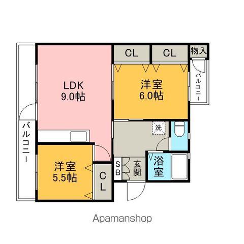 金久ビル300(2LDK/3階)の間取り写真