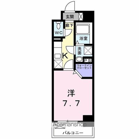 セイント野並(1K/9階)の間取り写真