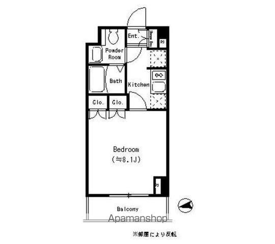 パークキューブ四谷三丁目(ワンルーム/1階)の間取り写真