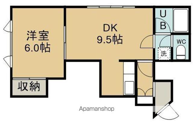 フローラルハウス(1DK/2階)の間取り写真