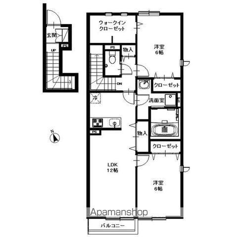 リーブルトゥ・サンズ(2LDK/2階)の間取り写真